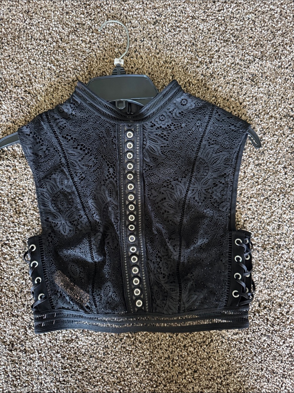 NWT Victoria’s Secret black lace crop top.